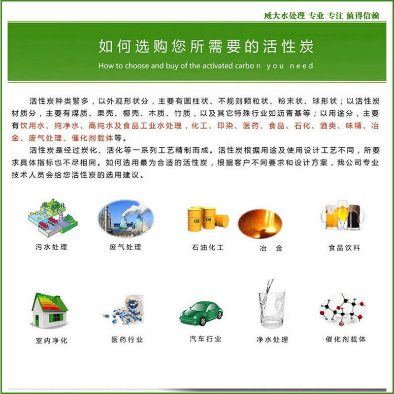 威大活性炭廠家給您如何選擇活性炭的方法，咨詢電話：13838587319